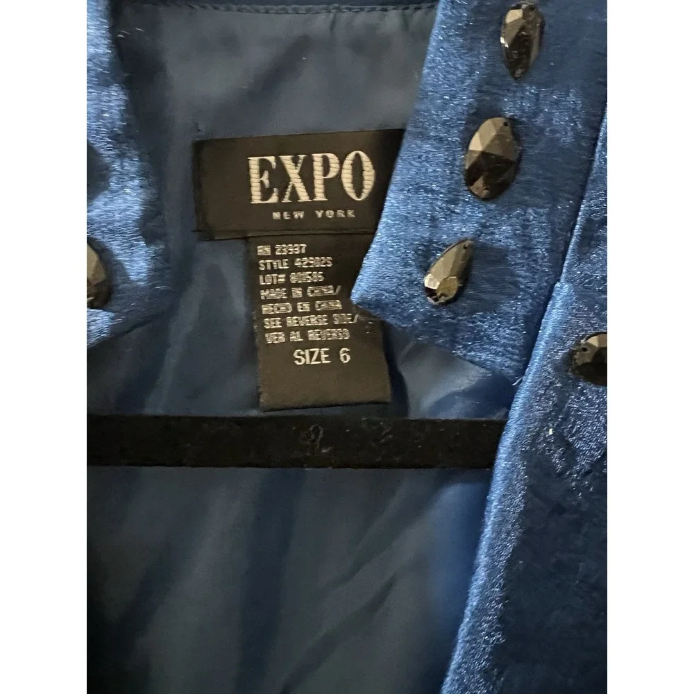 Expo New York‎ Blue Studded Jacket Womens Size 6 MTG230219/MB4